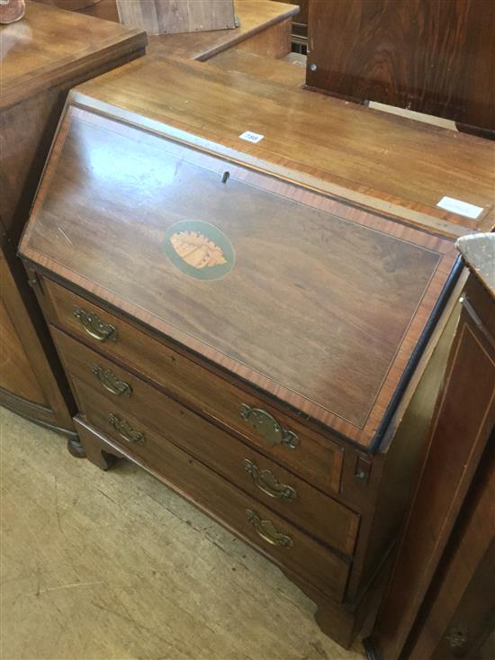 Inlaid mahogany Edwardian bureau